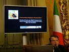 イタリア下院議員会館にて感染症予防対策のプレスカンファレンス